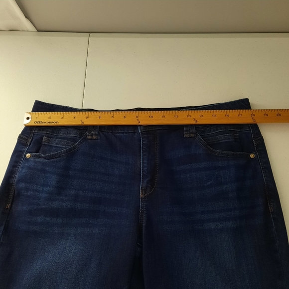 Democracy Ab Technology Dark Wash Raw Hem Ankle Skinny Jeans size 16W - Picture 8 of 14